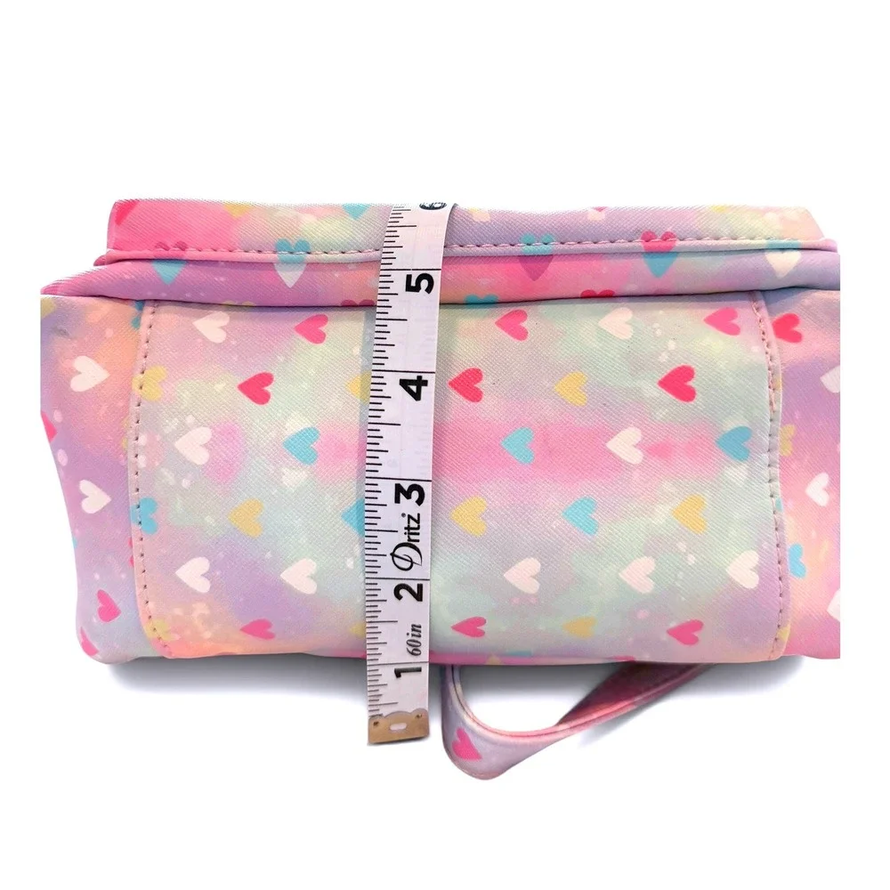 Under One Sky Unicorn Mini Backpack Pastel Heart Tie Dye Faux Fur Mane Pink